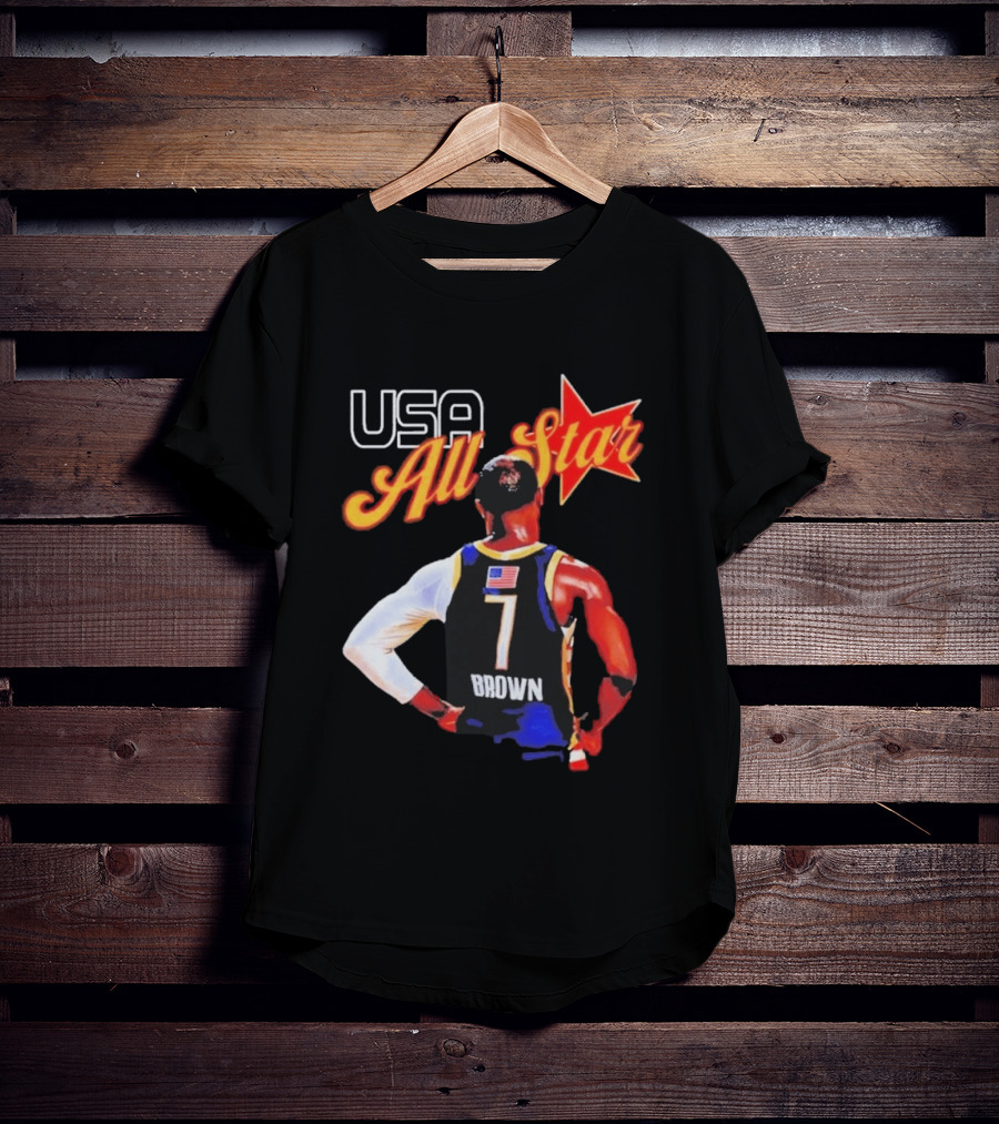 USA All Star 7 Brown Jersey 5X Champion JB T-Shirt