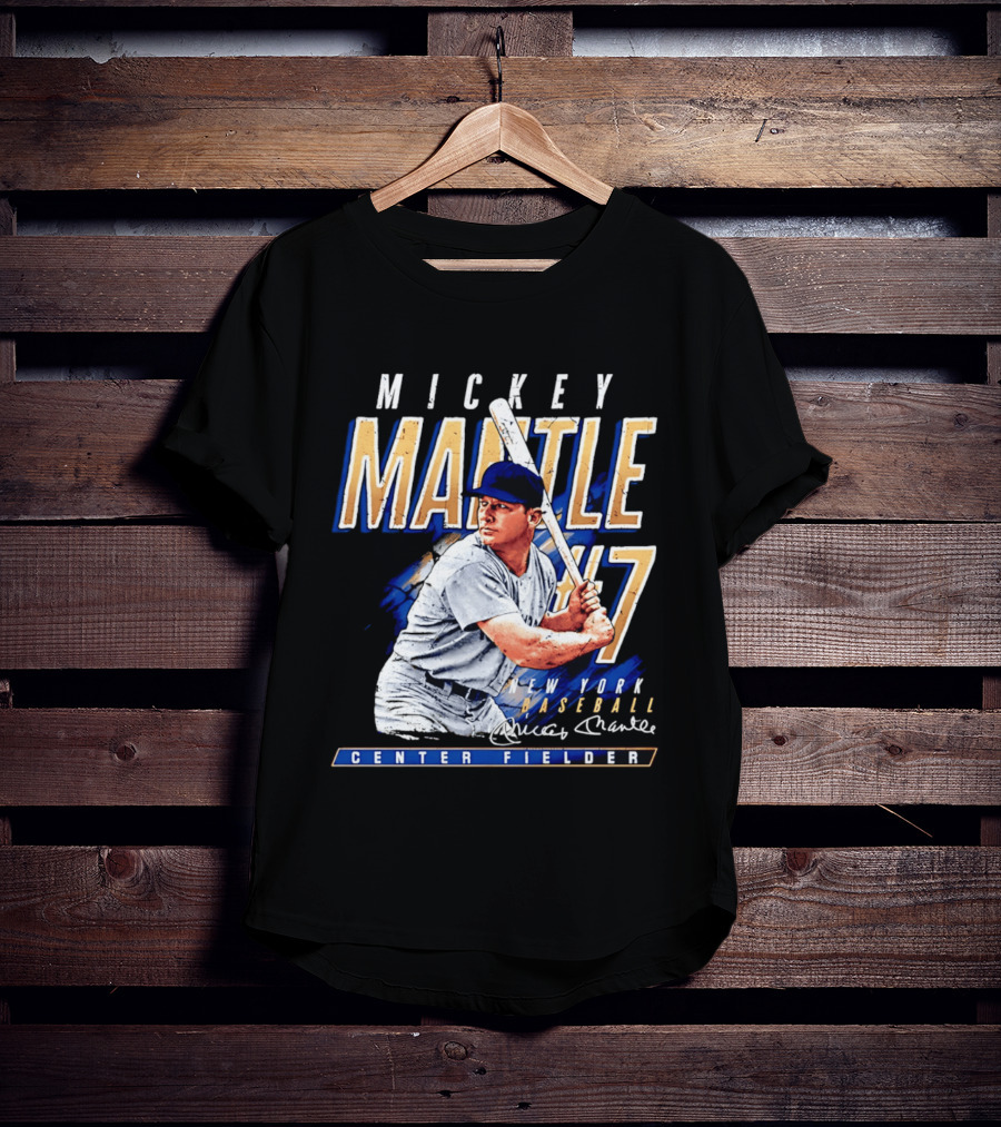 Mickey Mantle 7 New York Baseball Center Fielder T-Shirt