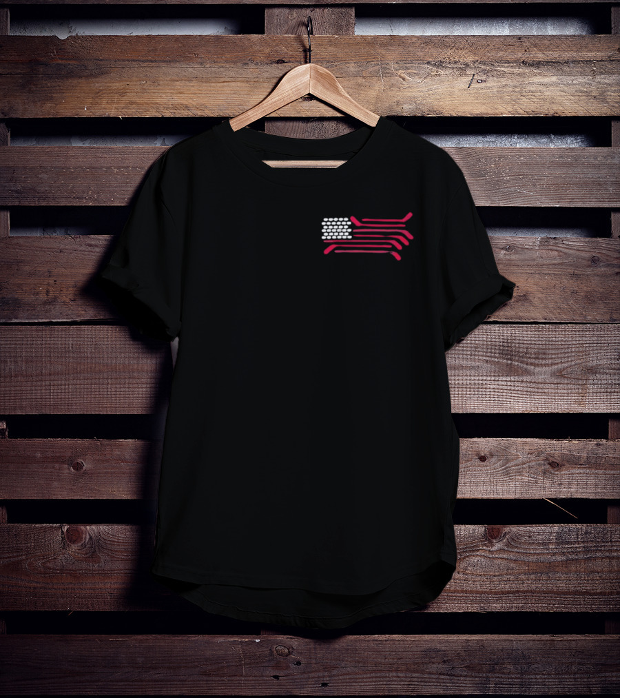 USA Hockey Sticks Flag Team T-Shirt