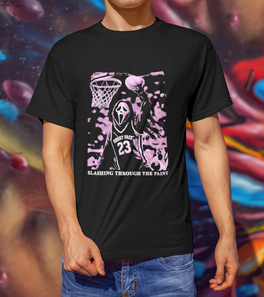 Ghost Face 23 Dunking Basketball Slashing Through The Paint T-Shirt