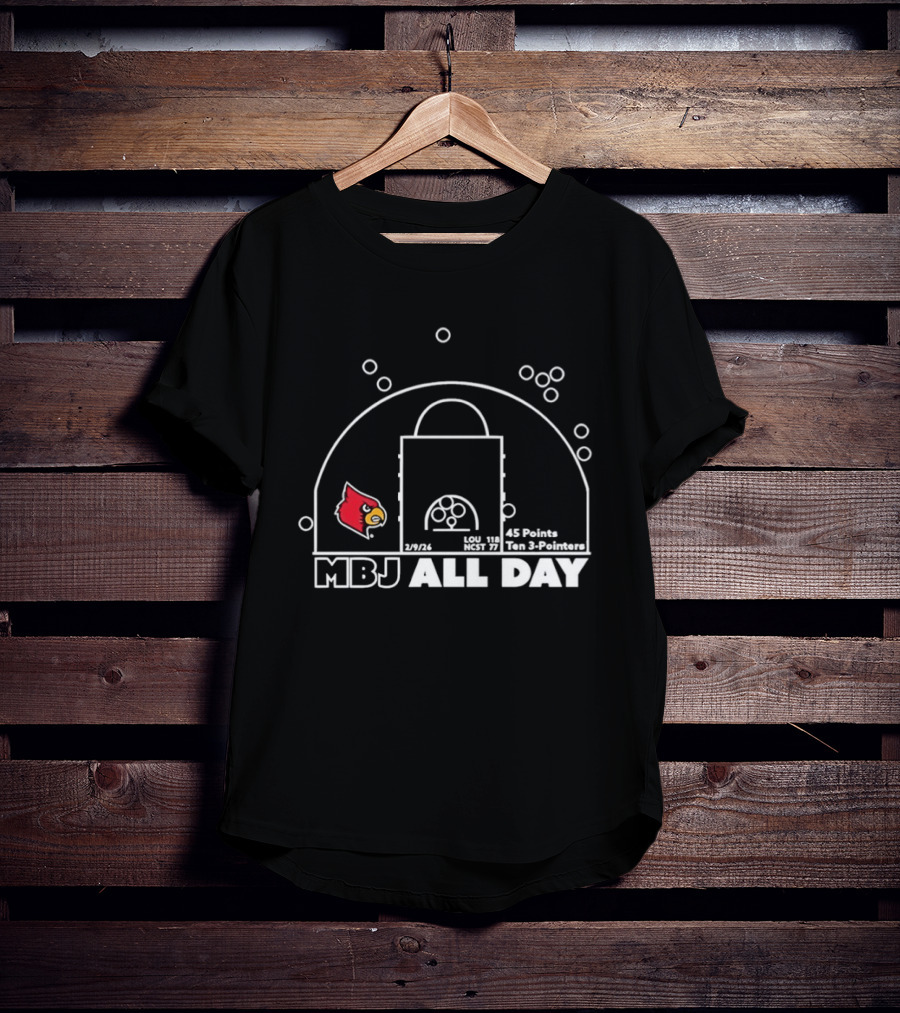 Louisville Cardinals MBJ All Day Basketball 45 Points 2026 Reclassified T-Shirt