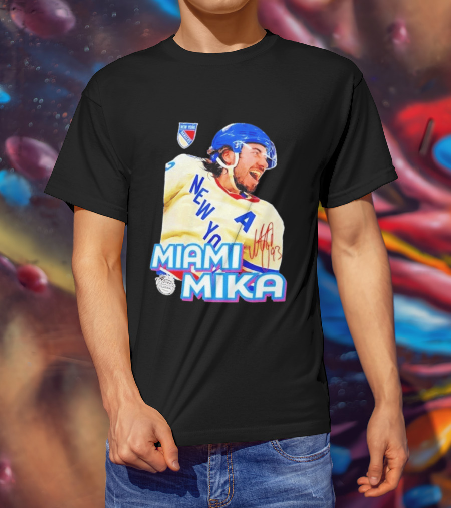 New York Rangers Mika Zibanejad Miami Mika 93 T-Shirt