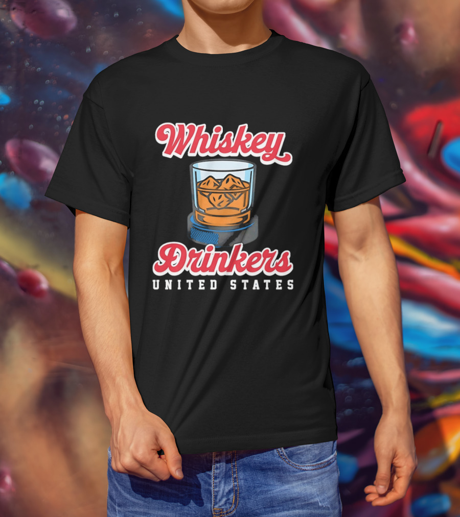 Whiskey Drinkers Ice Hockey United States Proud Fan Gear T-Shirt