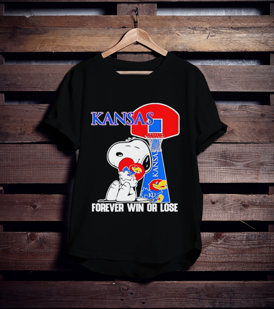Kansas Jayhawks Basketball Snoopy Forever Win Or Lose T-Shirt