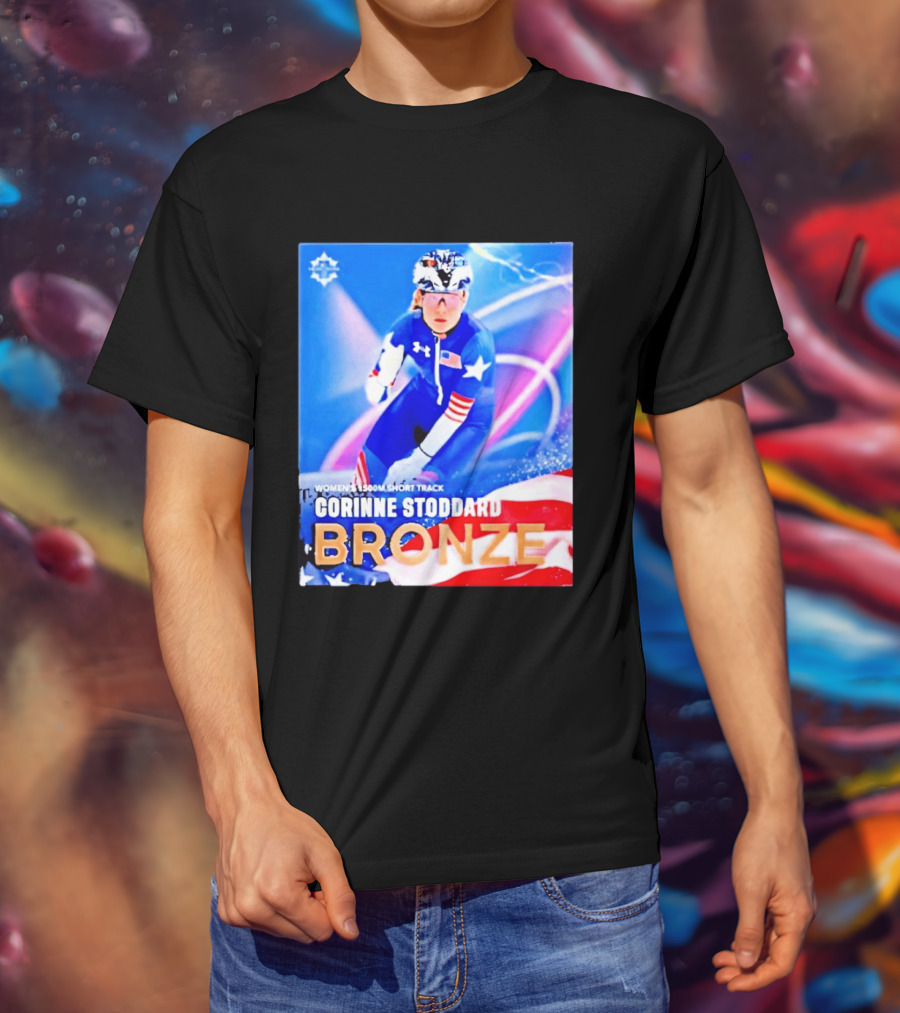 Womens 1500m Short Track Corinne Stoddard Bronze Milan Cortina 2026 T-Shirt