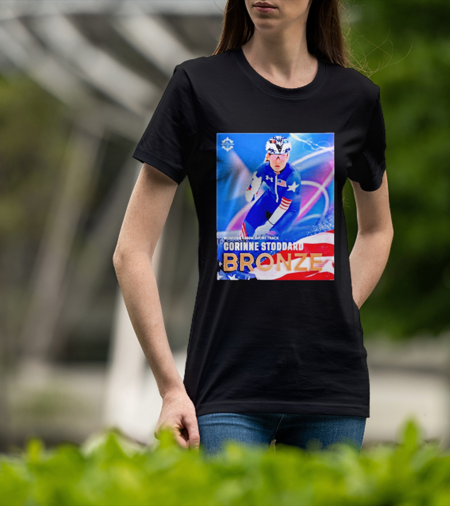 Womens 1500m Short Track Corinne Stoddard Bronze Milan Cortina 2026 T-Shirt