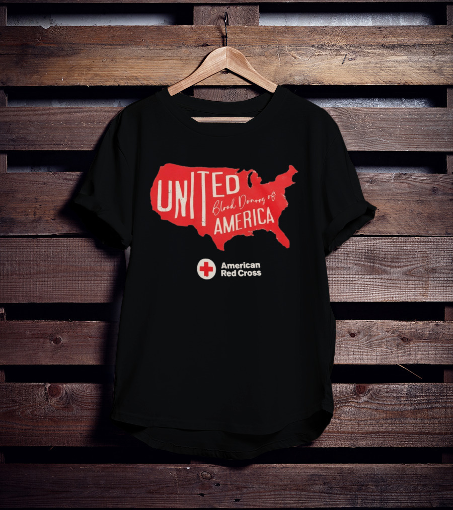 United Blood Donors Of America Map Red Cross Collaboration T-Shirt