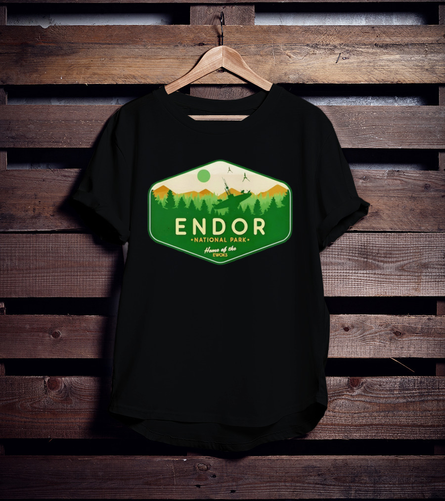Endor National Park Home Of The Ewoks Forest Landscape Spaceships T-Shirt