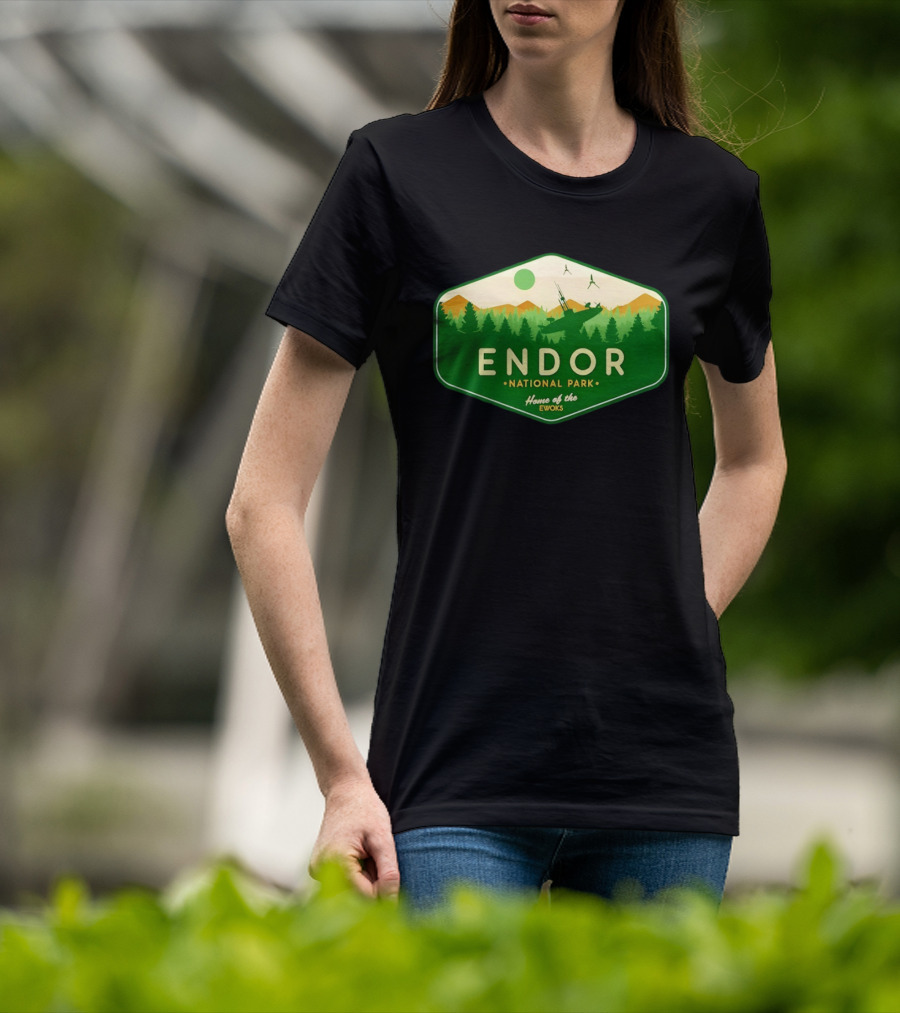 Endor National Park Home Of The Ewoks Forest Landscape Spaceships T-Shirt