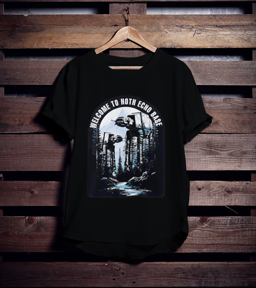 Welcome To Hoth Echo Base AT AT Walkers Forest Scene T-Shirt
