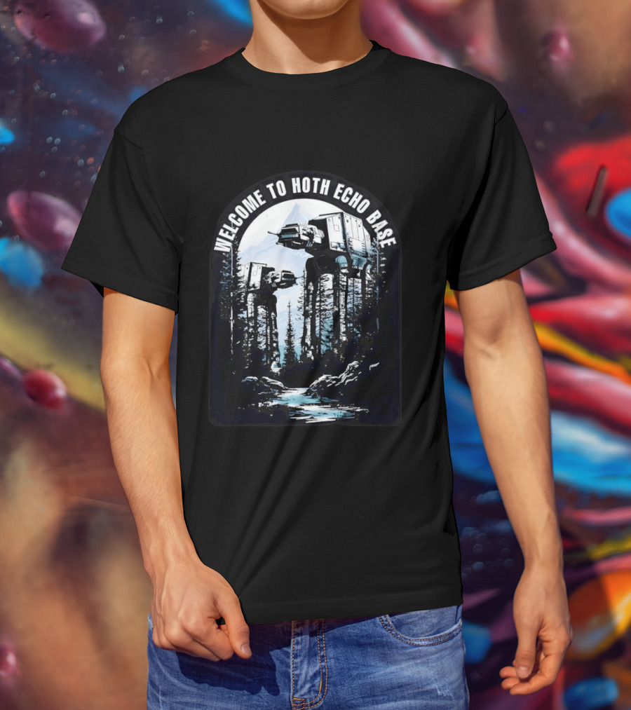 Welcome To Hoth Echo Base AT AT Walkers Forest Scene T-Shirt
