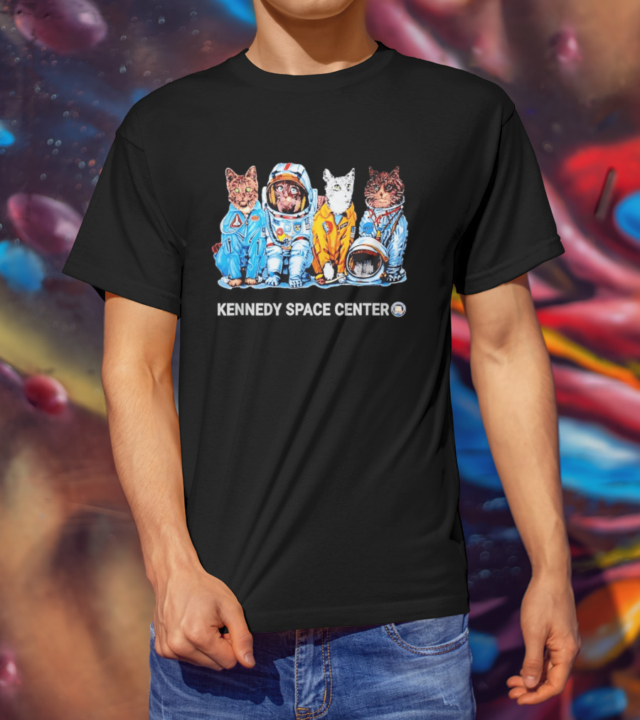 Kennedy Space Center Cats In Astronaut Suits T-Shirt