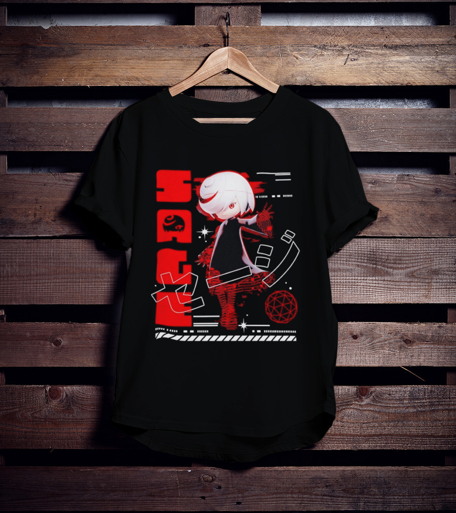 Sage Frontiers Character Illustration With Bold Red T-Shirt