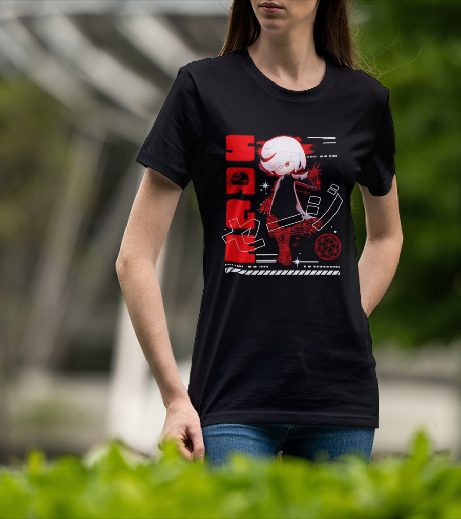Sage Frontiers Character Illustration With Bold Red T-Shirt