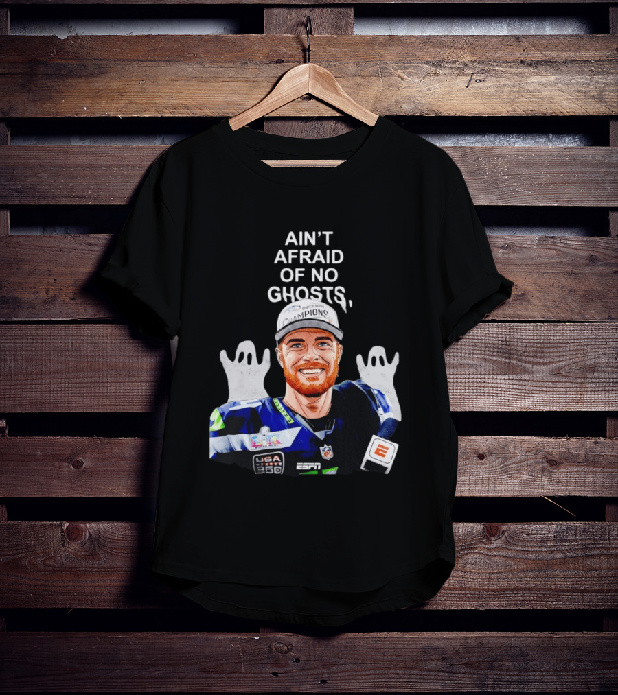 Ain't Afraid Of No Ghosts Seattle Super Bowl Champions ESPN NFL T-Shirt