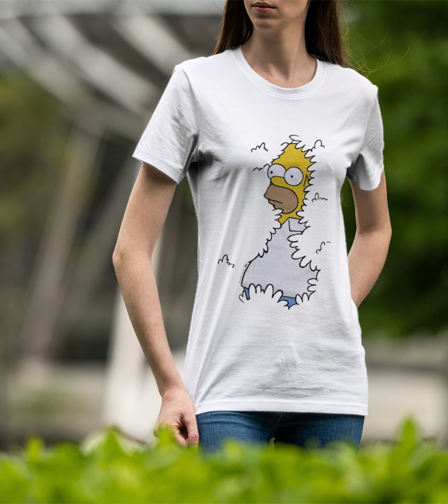 The Simpsons Homer Disappearing Into Bushes Meme T-Shirt