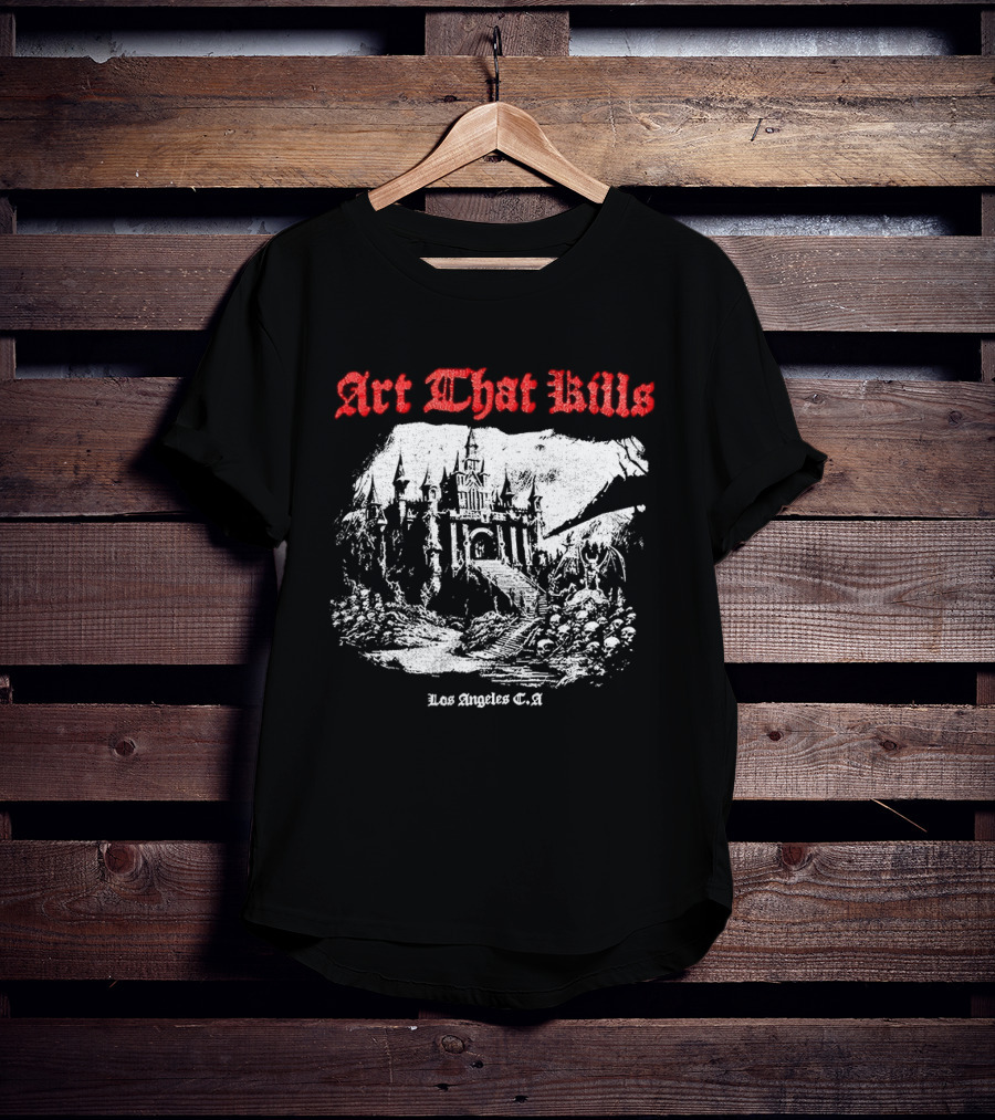 Art That Kills Los Angeles CA Haunted Mansion Scene T-Shirt