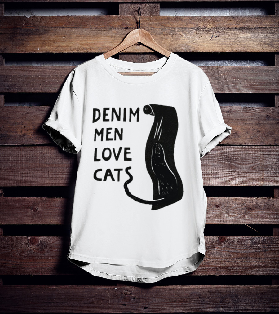 Denim Men Love Cats Feline T-Shirt