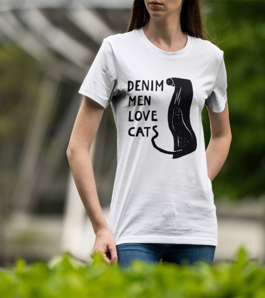 Denim Men Love Cats Feline T-Shirt