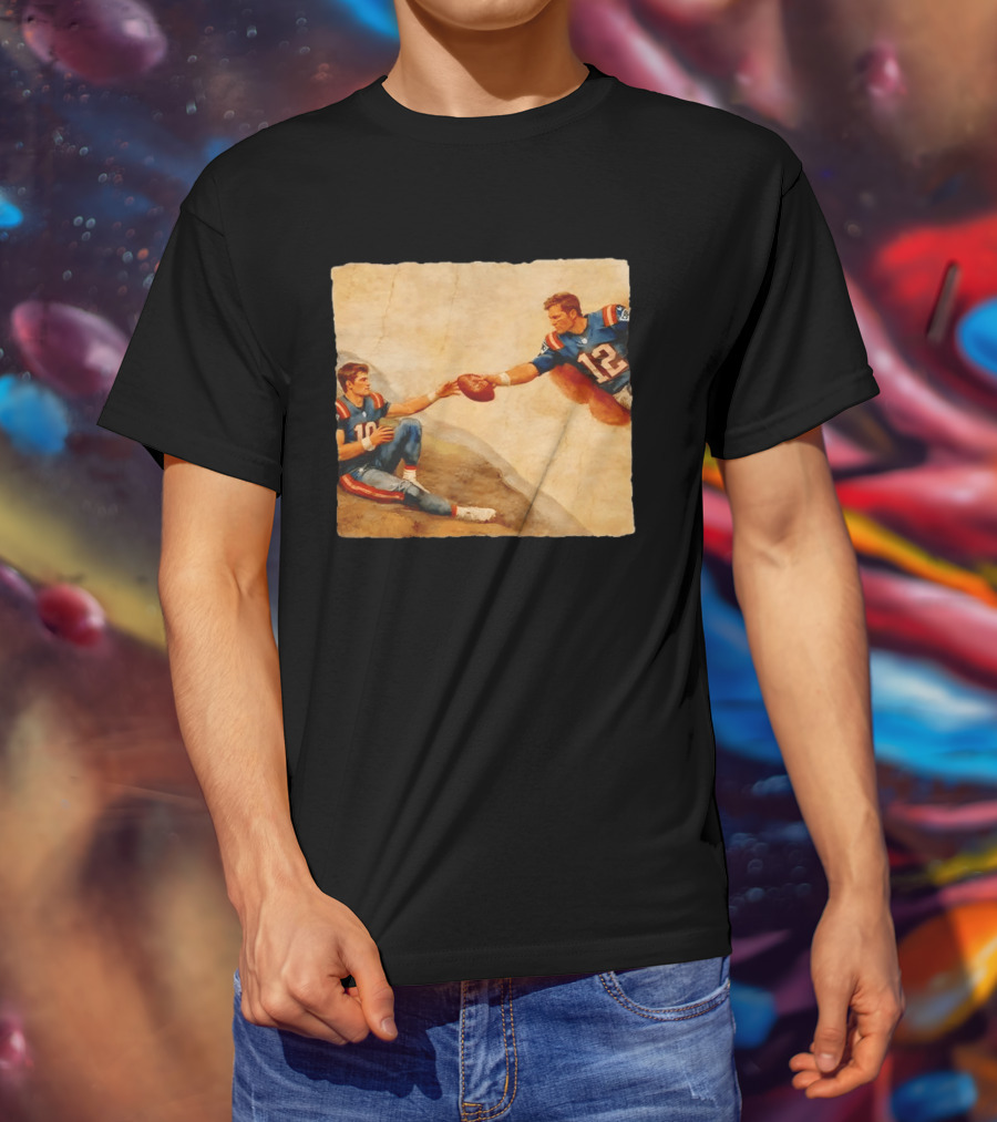 New England Patriots Tom Brady Drake Maye Meme Football T-Shirt