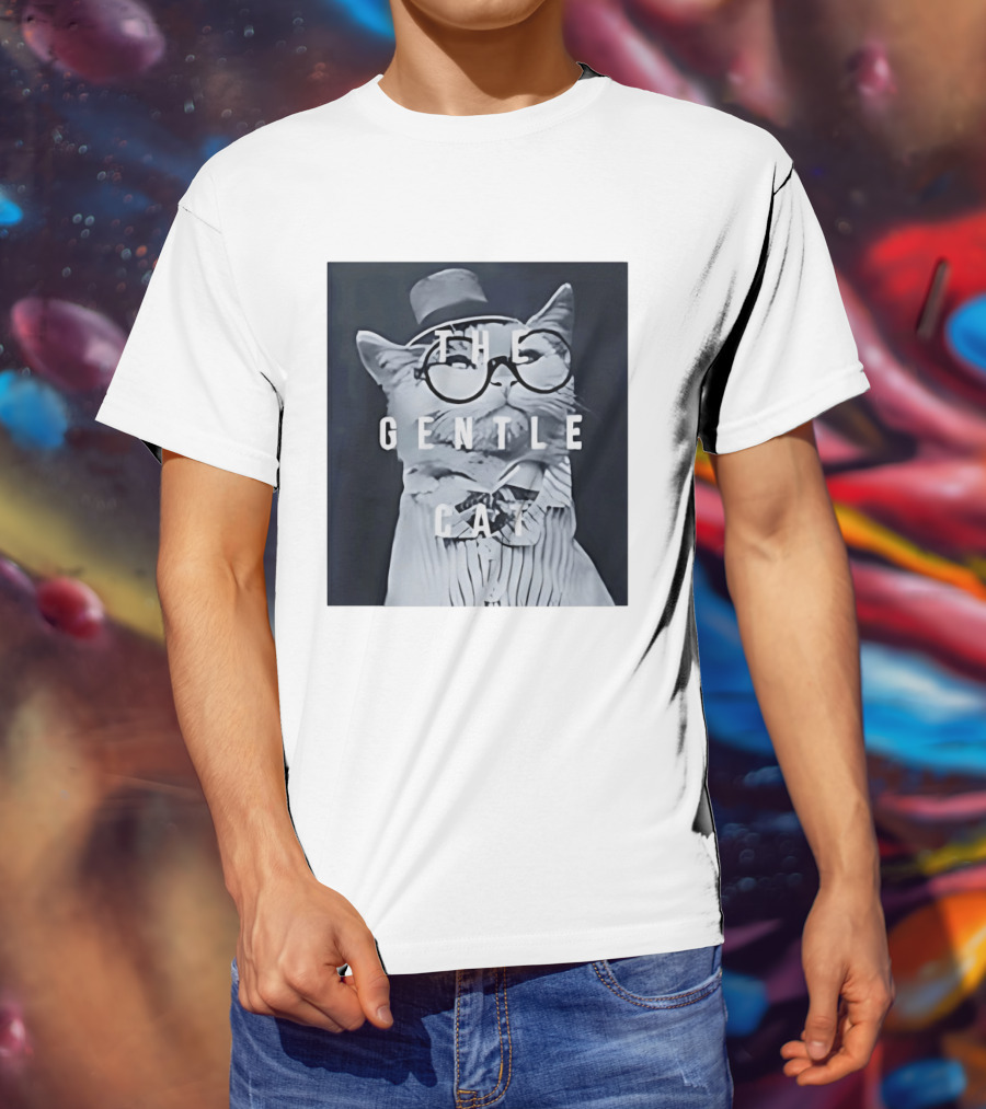 The Gentle Cat With Glasses And Top Hat T-Shirt