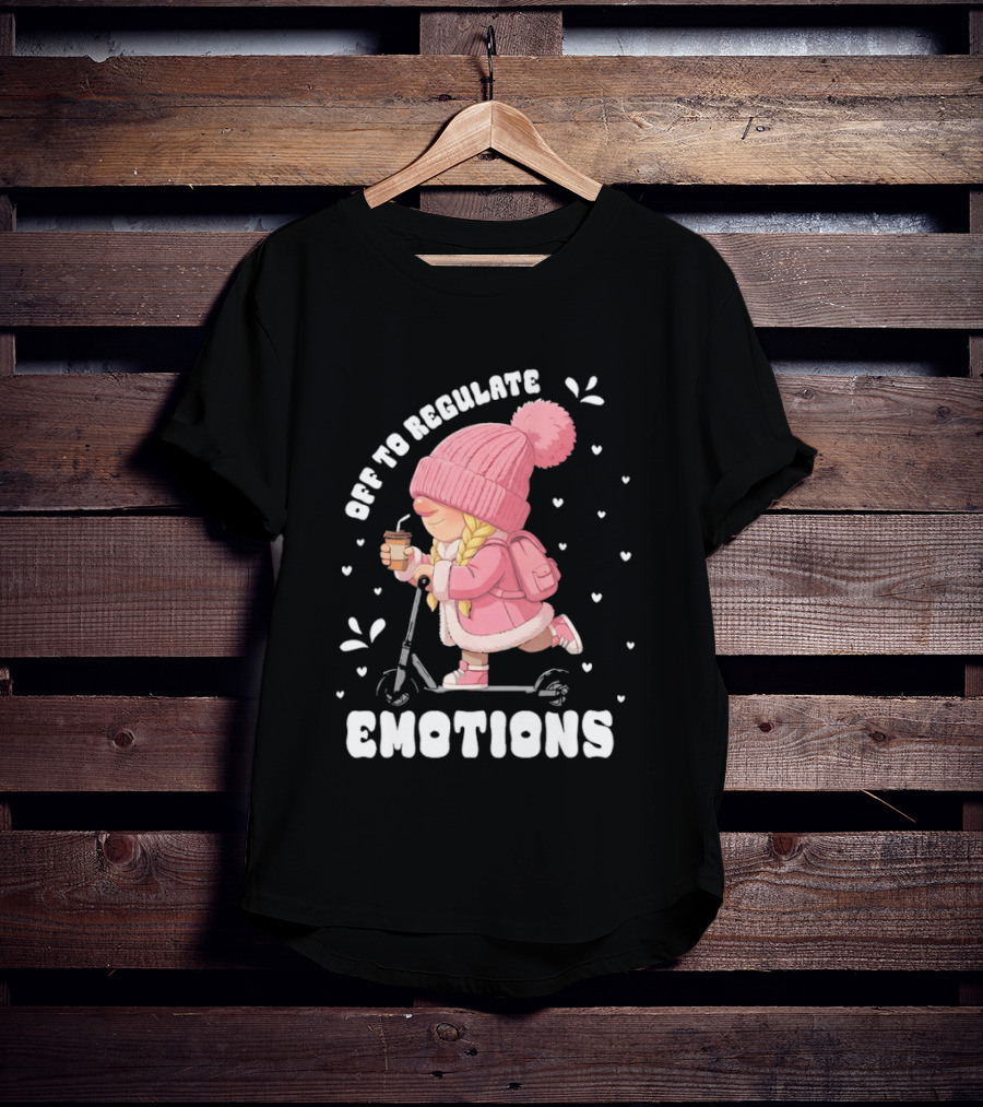 Off To Regulate Emotions Gnome Cozy Scooter Counselor T-Shirt