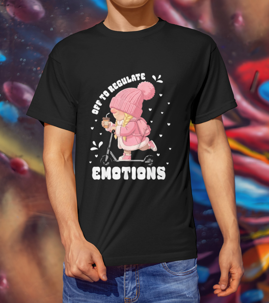 Off To Regulate Emotions Gnome Cozy Scooter Counselor T-Shirt