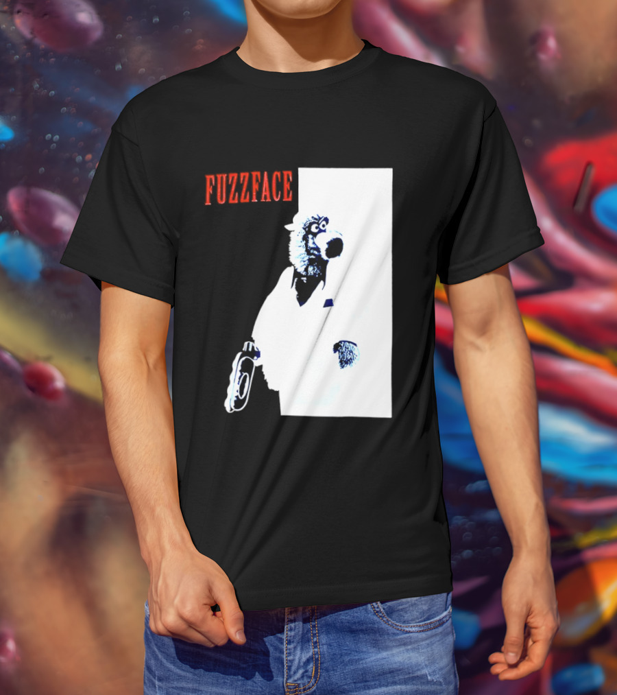 Fuzz Face Muppet Holding Hair Dryer T-Shirt