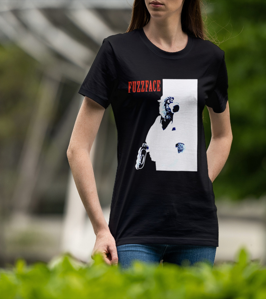 Fuzz Face Muppet Holding Hair Dryer T-Shirt