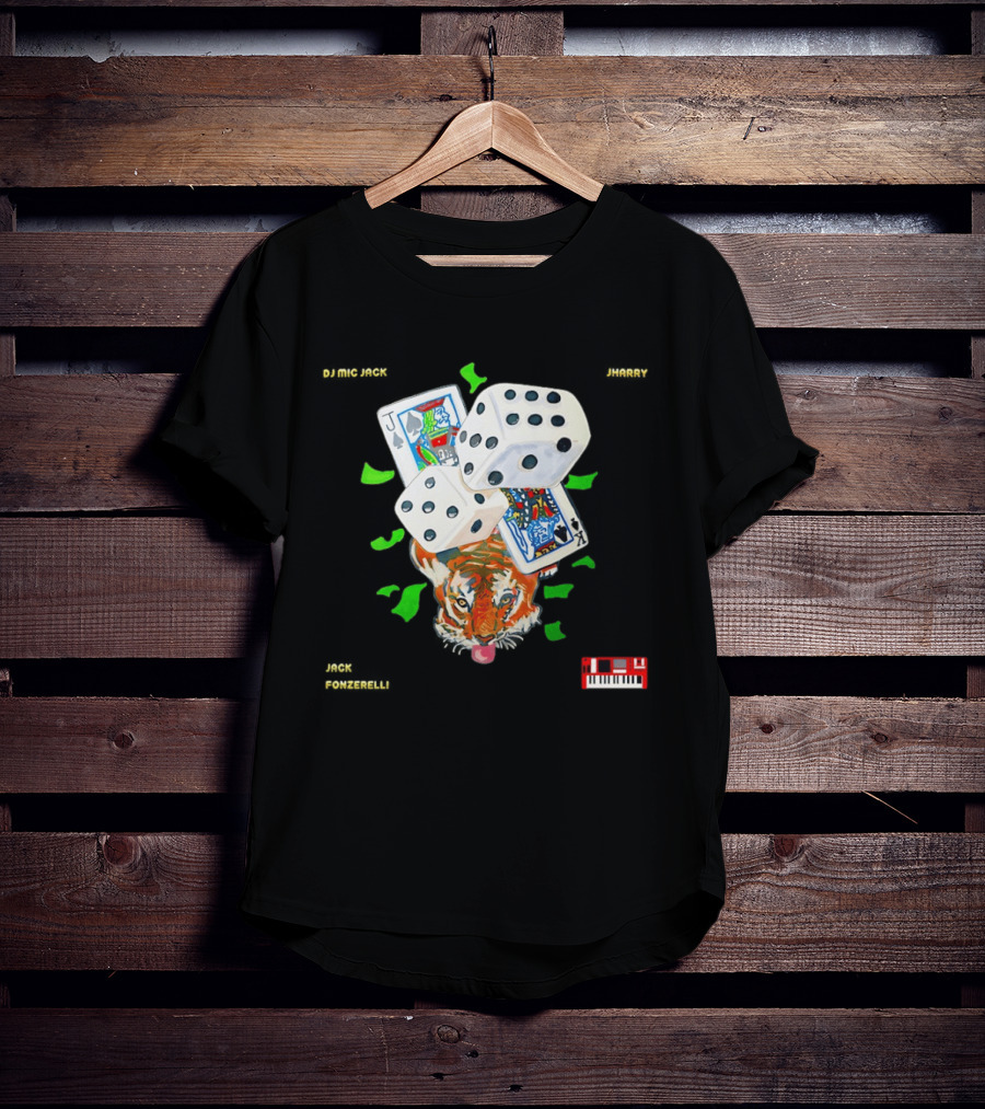 Jack Fonzerelli Volume One DJ Mic Jack JHarry Dice Cards Tiger Keyboard T-Shirt