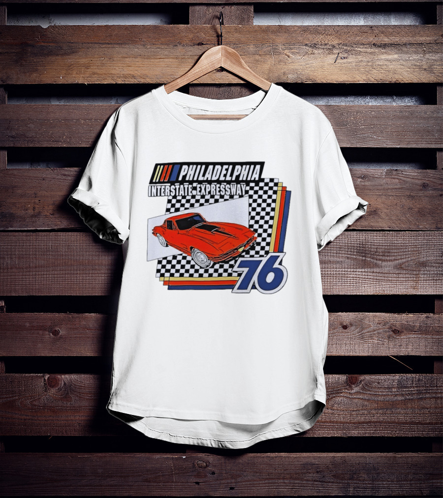 Philadelphia Interstate Expressway 76 Red Sports Car Racing T-Shirt