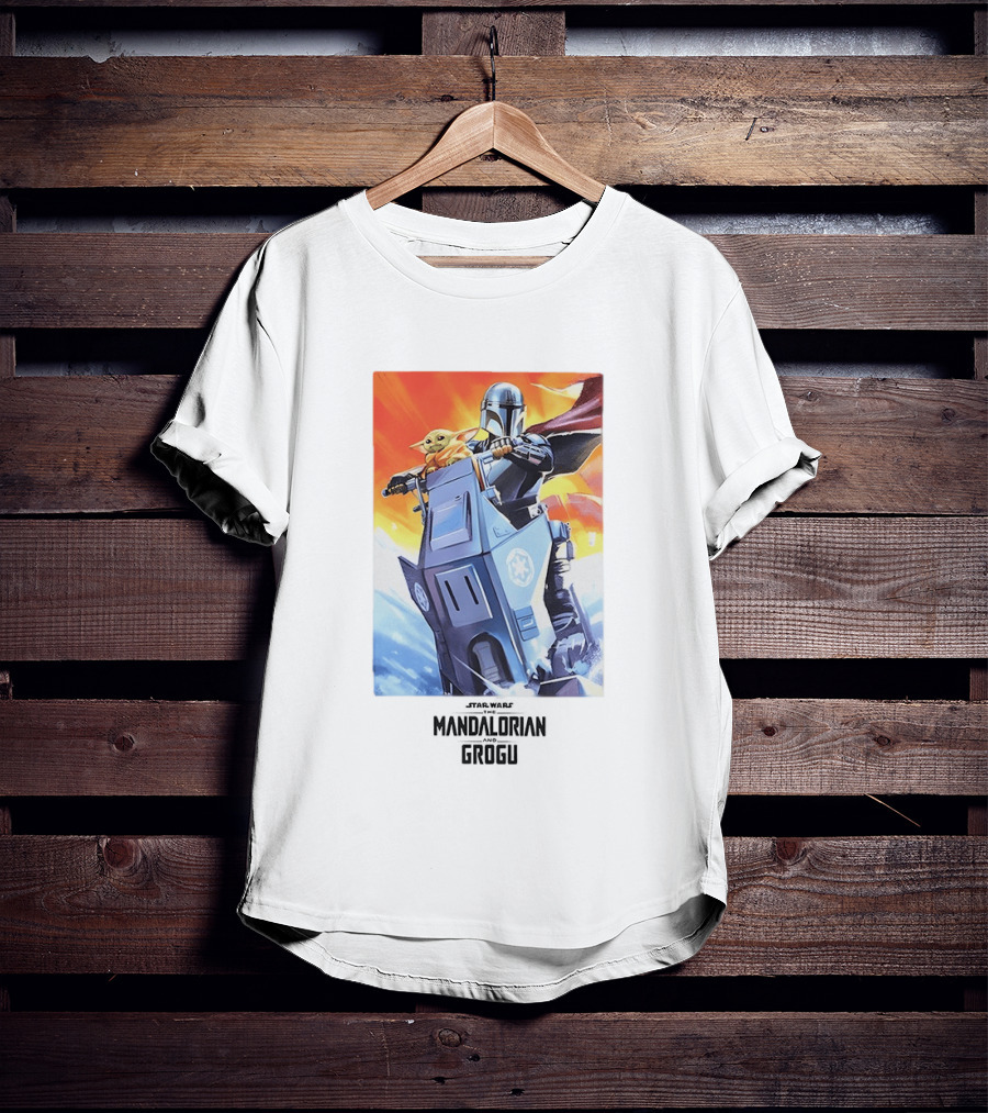 Star Wars The Mandalorian Grogu Riding Speeder Bike Adventure T-Shirt