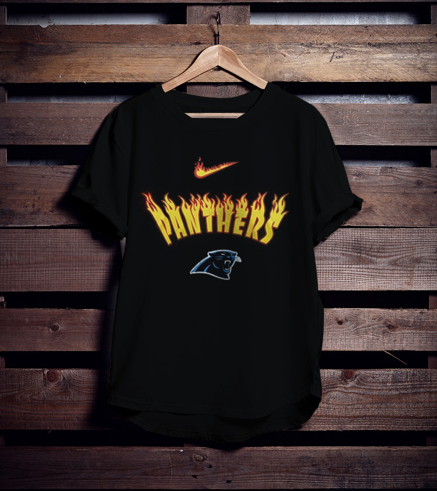 Carolina Panthers Firewave Flames Nike T-Shirt