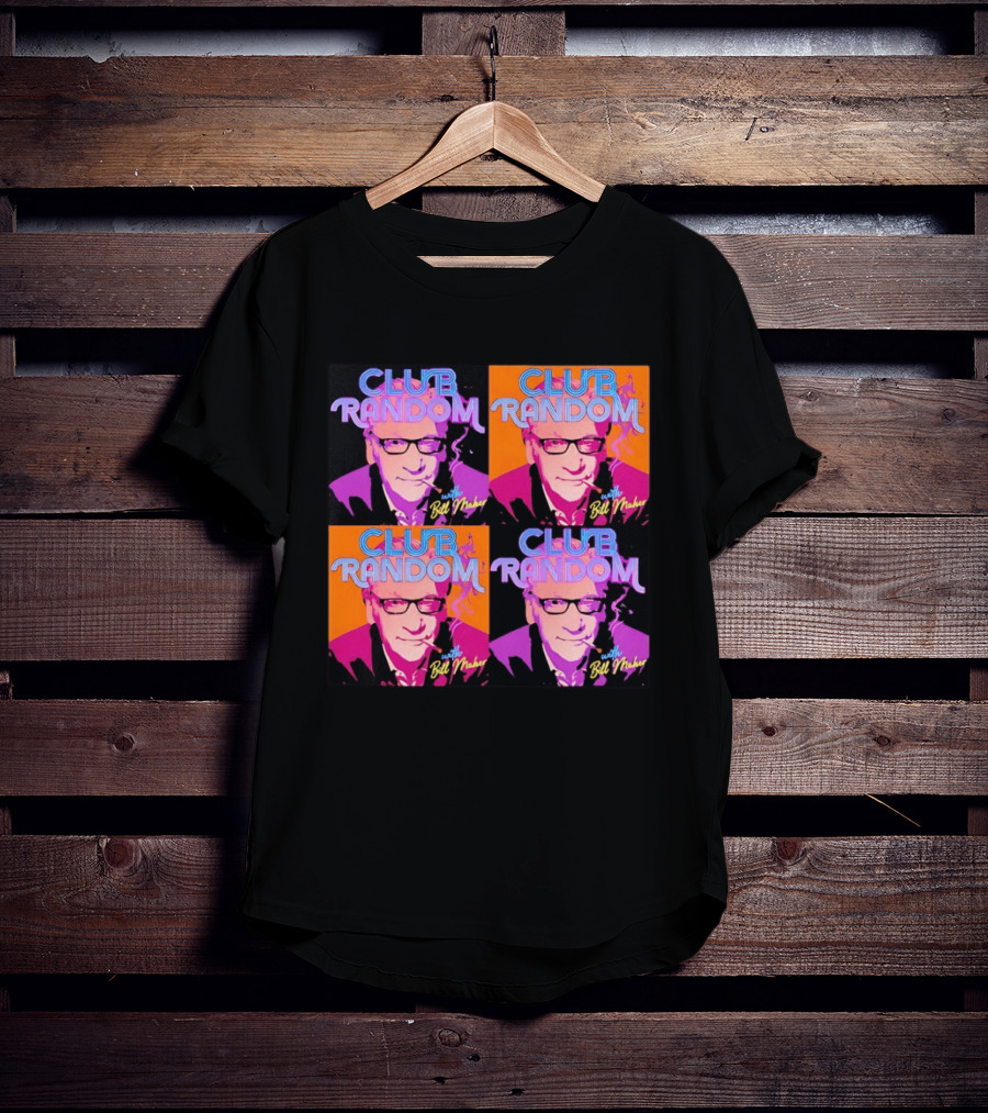 CLUB RANDOM With Bill Maher Pop Art Style Quad Image T-Shirt