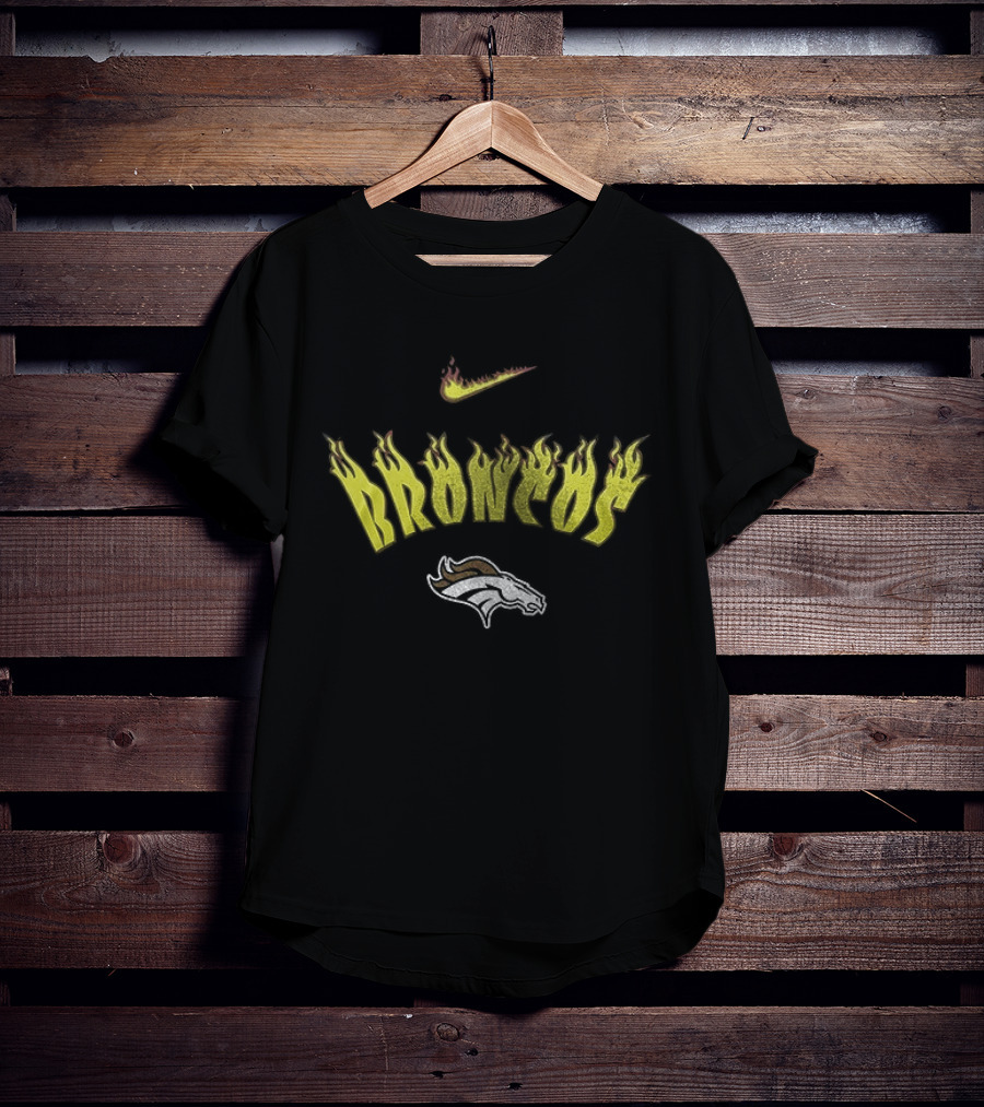 Denver Broncos Firewave United In Orange Nike Helmet T-Shirt