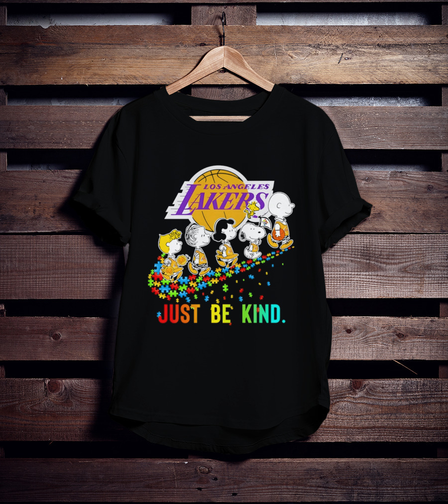 Los Angeles Lakers Peanuts Snoopy Friends Abbey Road Just Be Kind T-Shirt