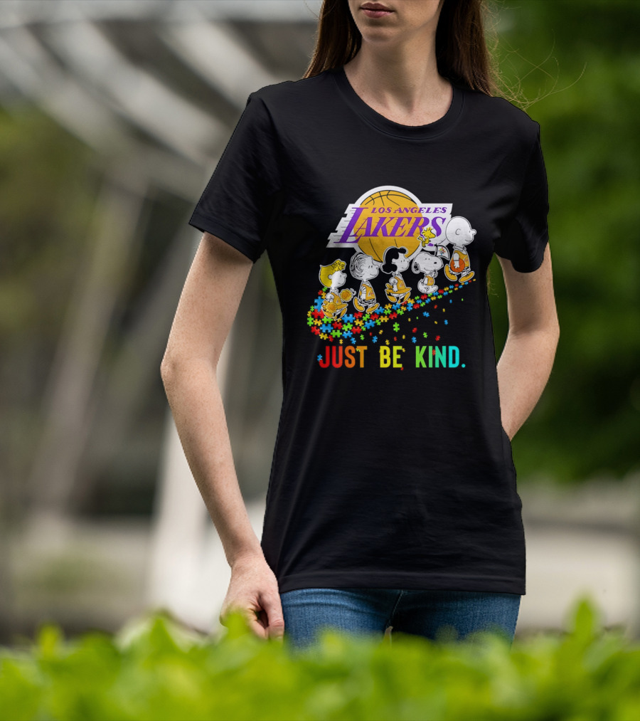 Los Angeles Lakers Peanuts Snoopy Friends Abbey Road Just Be Kind T-Shirt