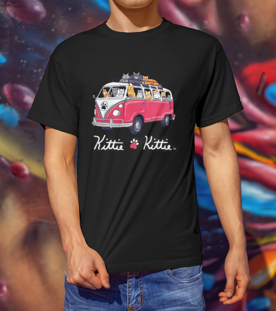 Rescue Bus Kittie Kittie Cat Van Adventure T-Shirt