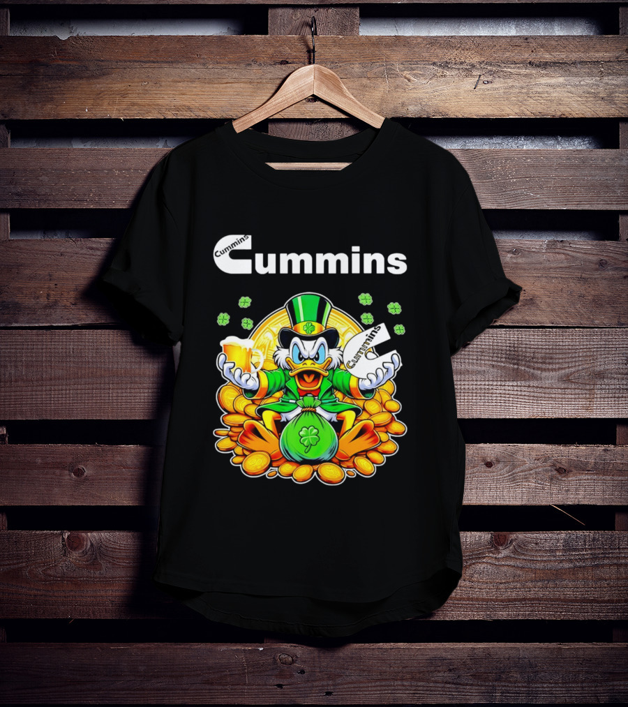 Cummins Scrooge McDuck St Patricks Day Coins And Beer Celebration T-Shirt