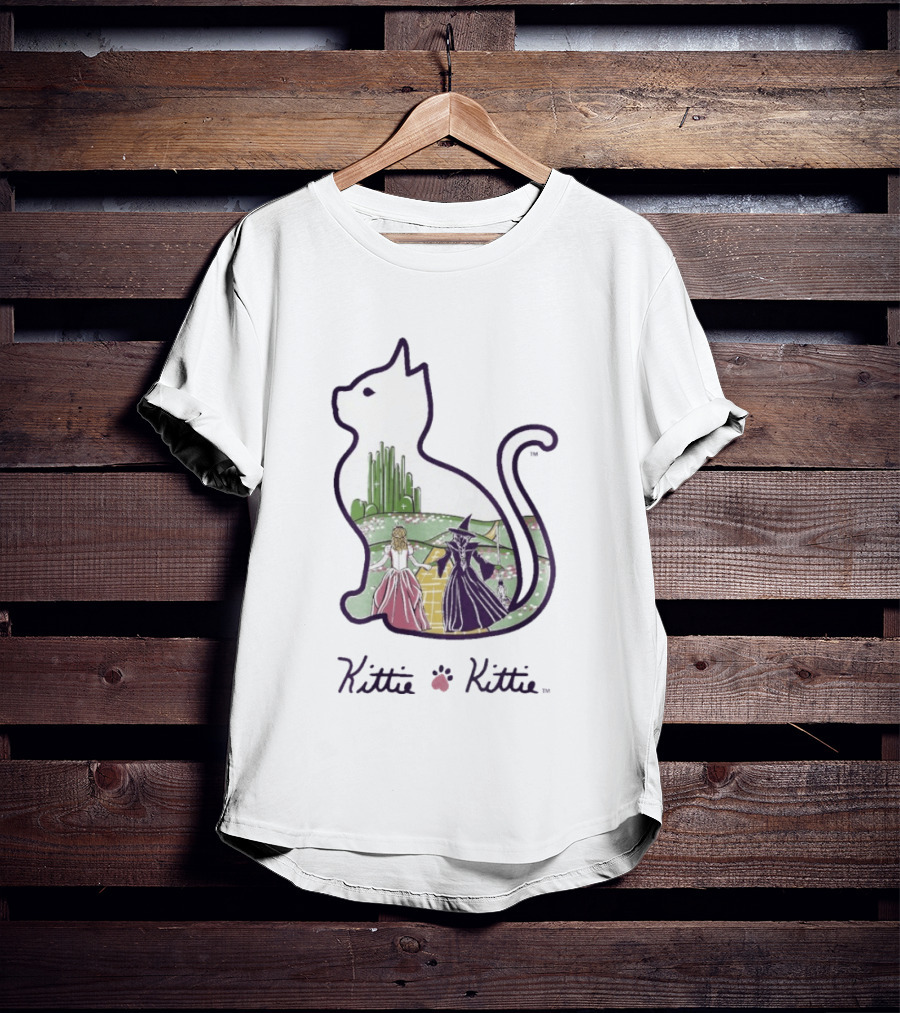 Kittie Kittie Wizard Of Oz Cat Silhouette Emerald City T-Shirt