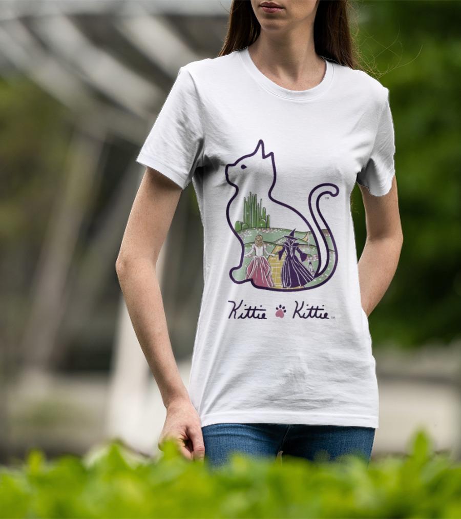 Kittie Kittie Wizard Of Oz Cat Silhouette Emerald City T-Shirt