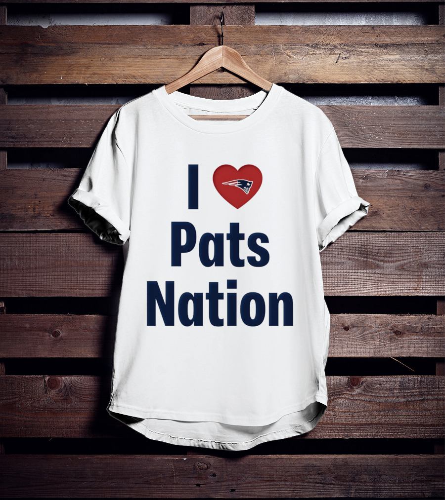 I Love Pats Nation Happy Valentine's Day New England Patriots Fan T-Shirt