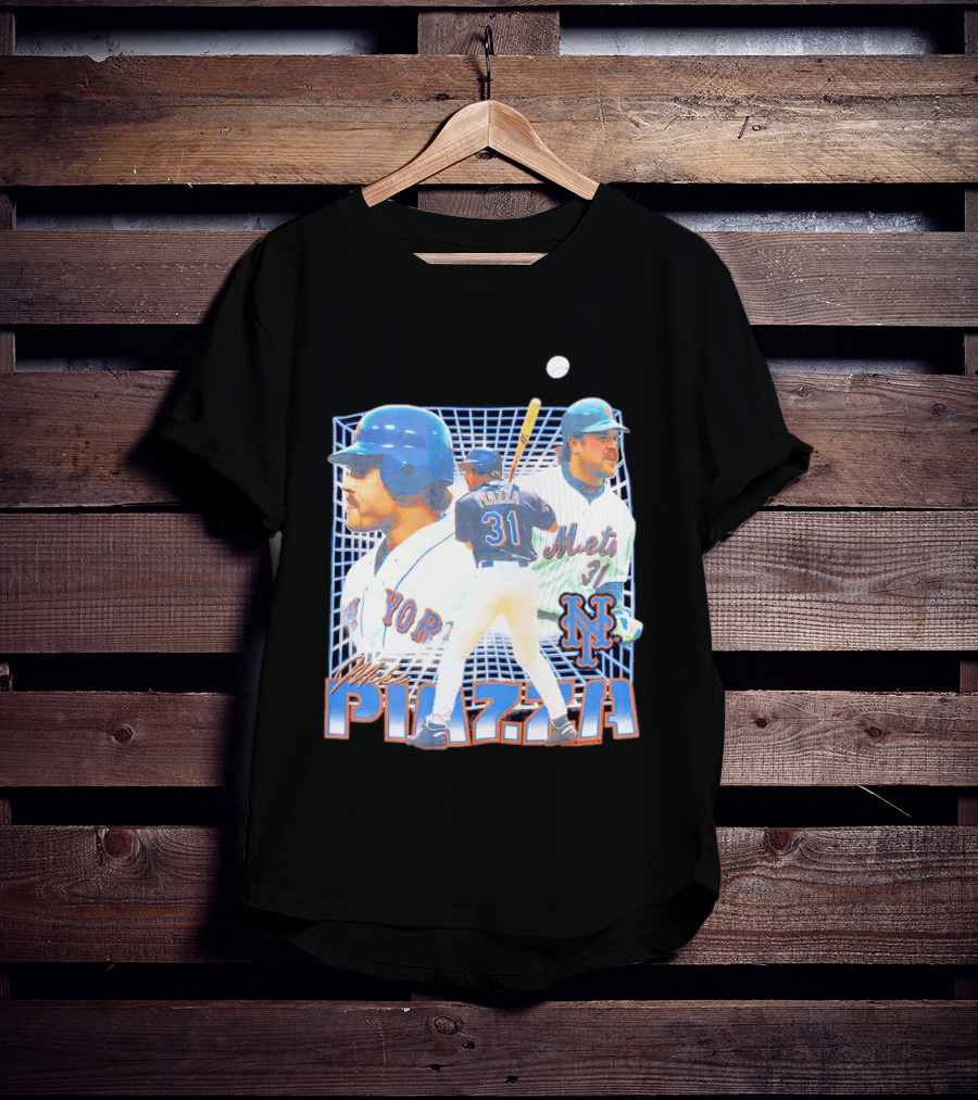 Mike Piazza New York Mets Black Legendary Piazza 31 Mets 31 T-Shirt
