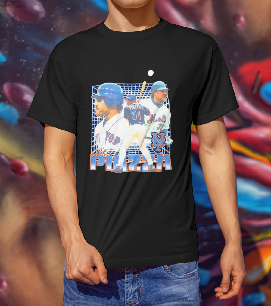 Mike Piazza New York Mets Black Legendary Piazza 31 Mets 31 T-Shirt