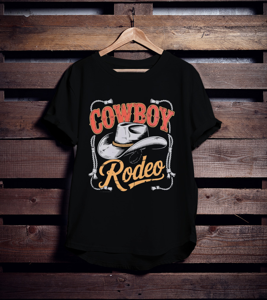 COWBOY RODEO Western Hat Rope T-Shirt