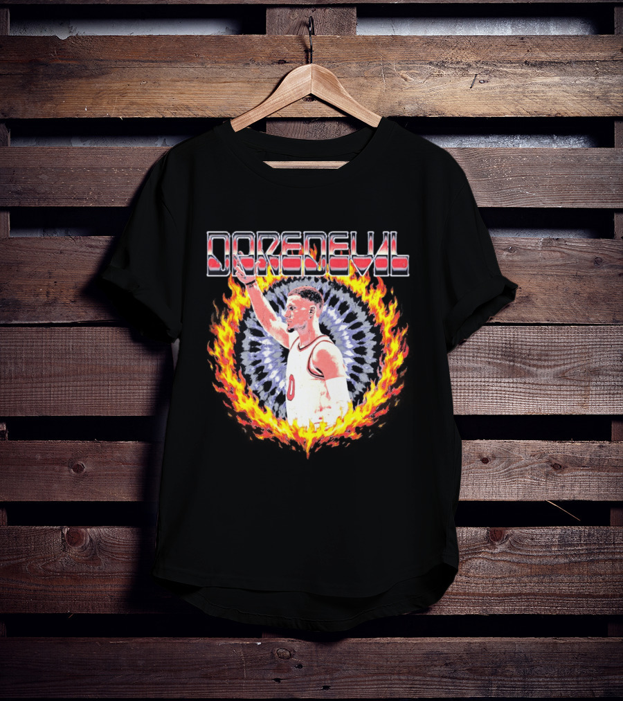 Daredevil Basketball Player In Fire Ring T-Shirt