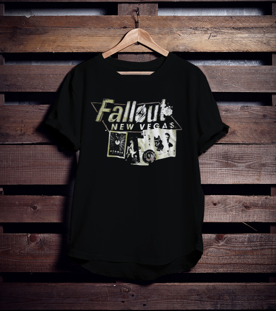Fallout New Vegas Retro Vault Boy Playing Cards T-Shirt