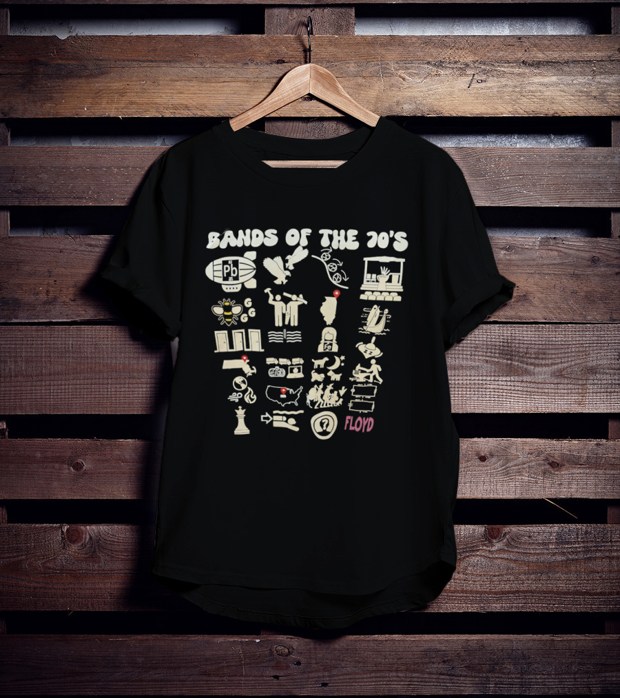 Bands Of The 70's Icons And Floyd T-Shirt