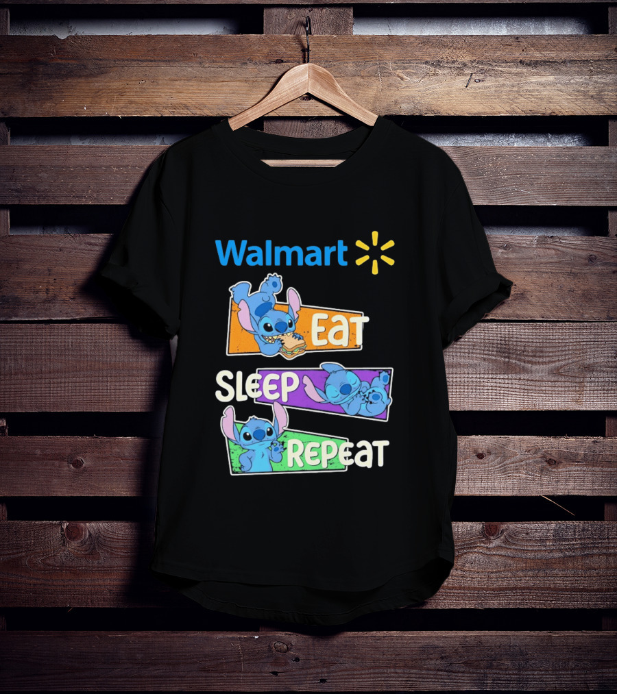 Walmart Stitch Eat Sleep Repeat T-Shirt