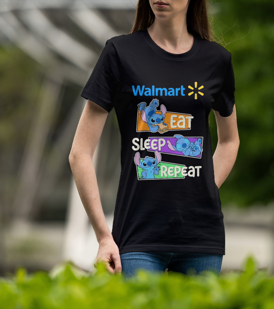 Walmart Stitch Eat Sleep Repeat T-Shirt